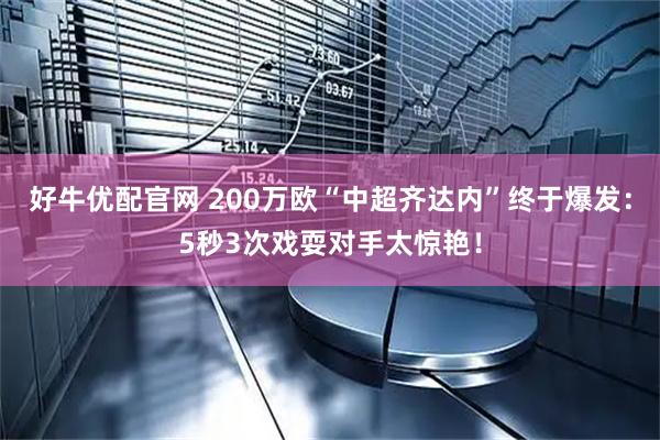 好牛优配官网 200万欧“中超齐达内”终于爆发：5秒3次戏耍对手太惊艳！